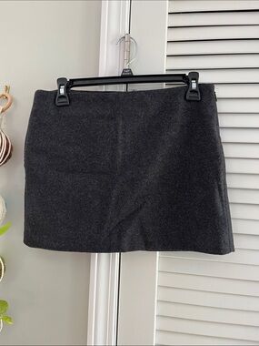 Charcoal Gray Mini Skirt - Classic Straight Silhouette